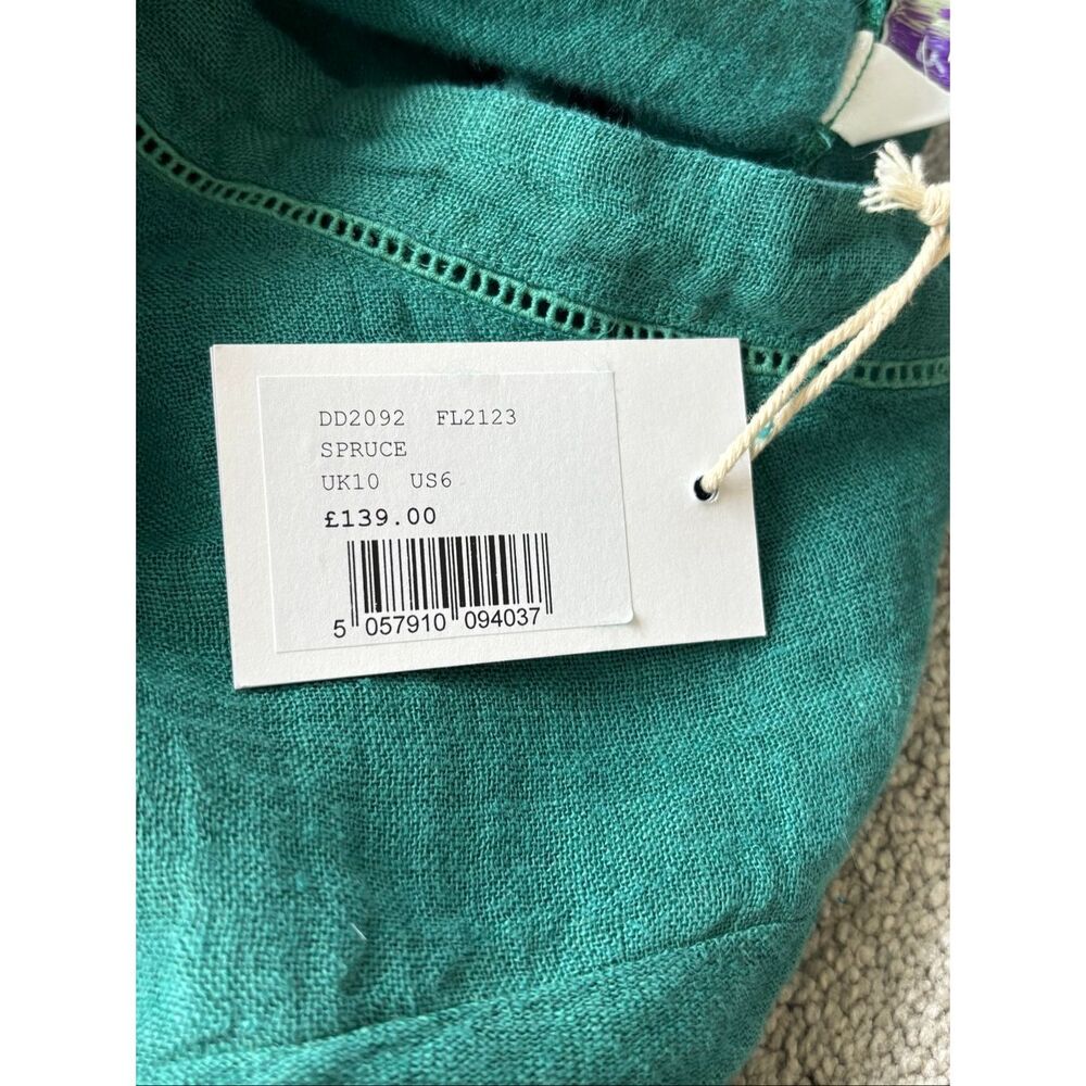 NWT Brora linen ruffle hem tunic, size 6 $168 C26 - Picture 9 of 11